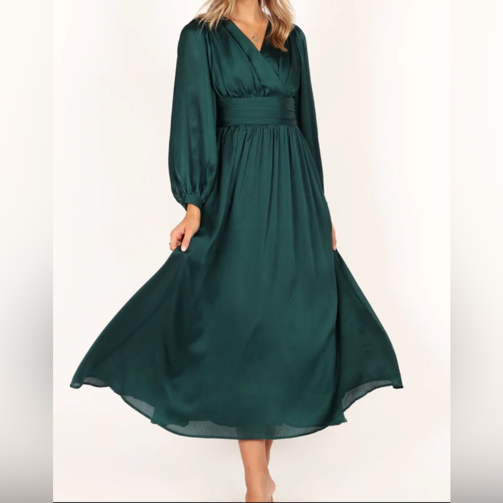 Petal & Pup Deep Green Long Sleeve Dress